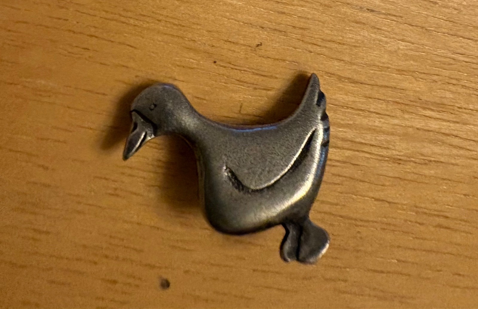 Vintage Pewter Duck Pendant 0.75″ Maiden Vermont Signed DP Ltd 1986 Danforth