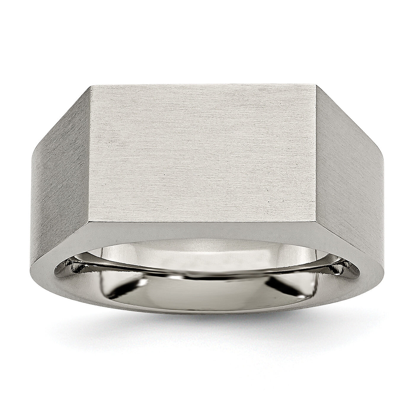 Chisel Titanium Brushed and Polished Signet Ring TB425