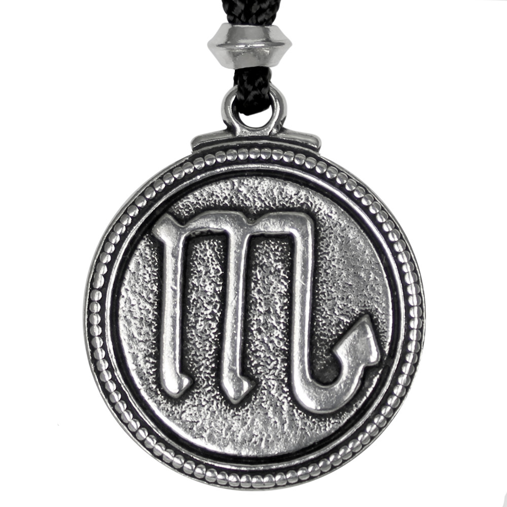 Scorpio Zodiac Pendant Astrology Necklace Horoscope Jewelry Pewter Talisman