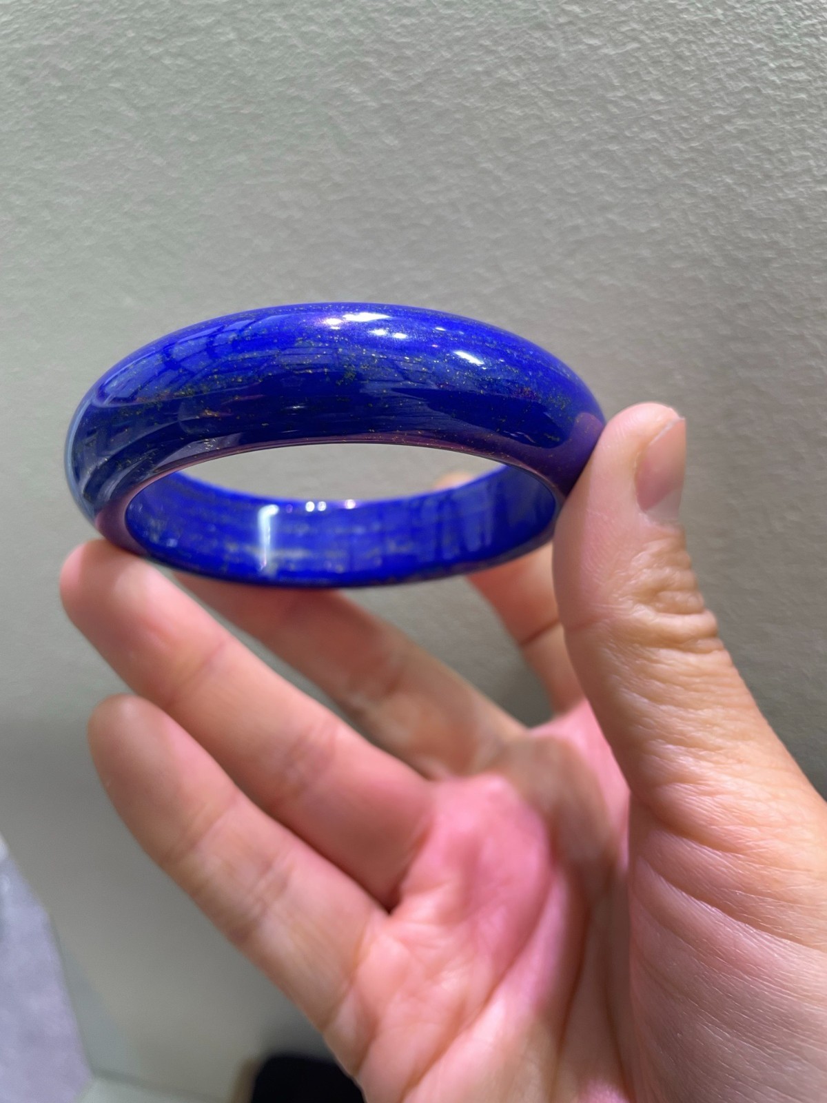59mm Natural Blue Lapis Lazuli Gemstone Handmade Bangle