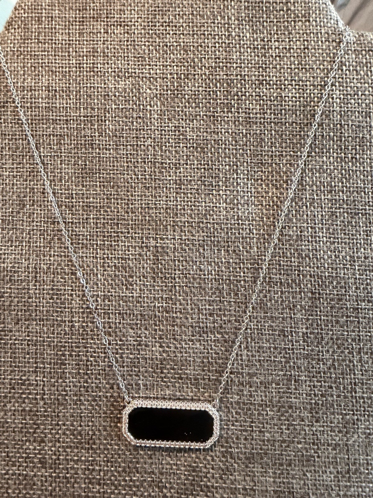 Park Lane Black Hexagon With Crystals Necklace