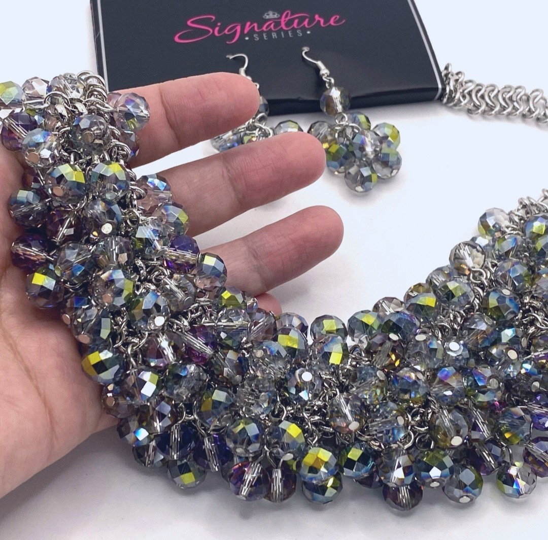 Signature Series The Tanger Silver Tone Multicolor Necklace & Earrings
