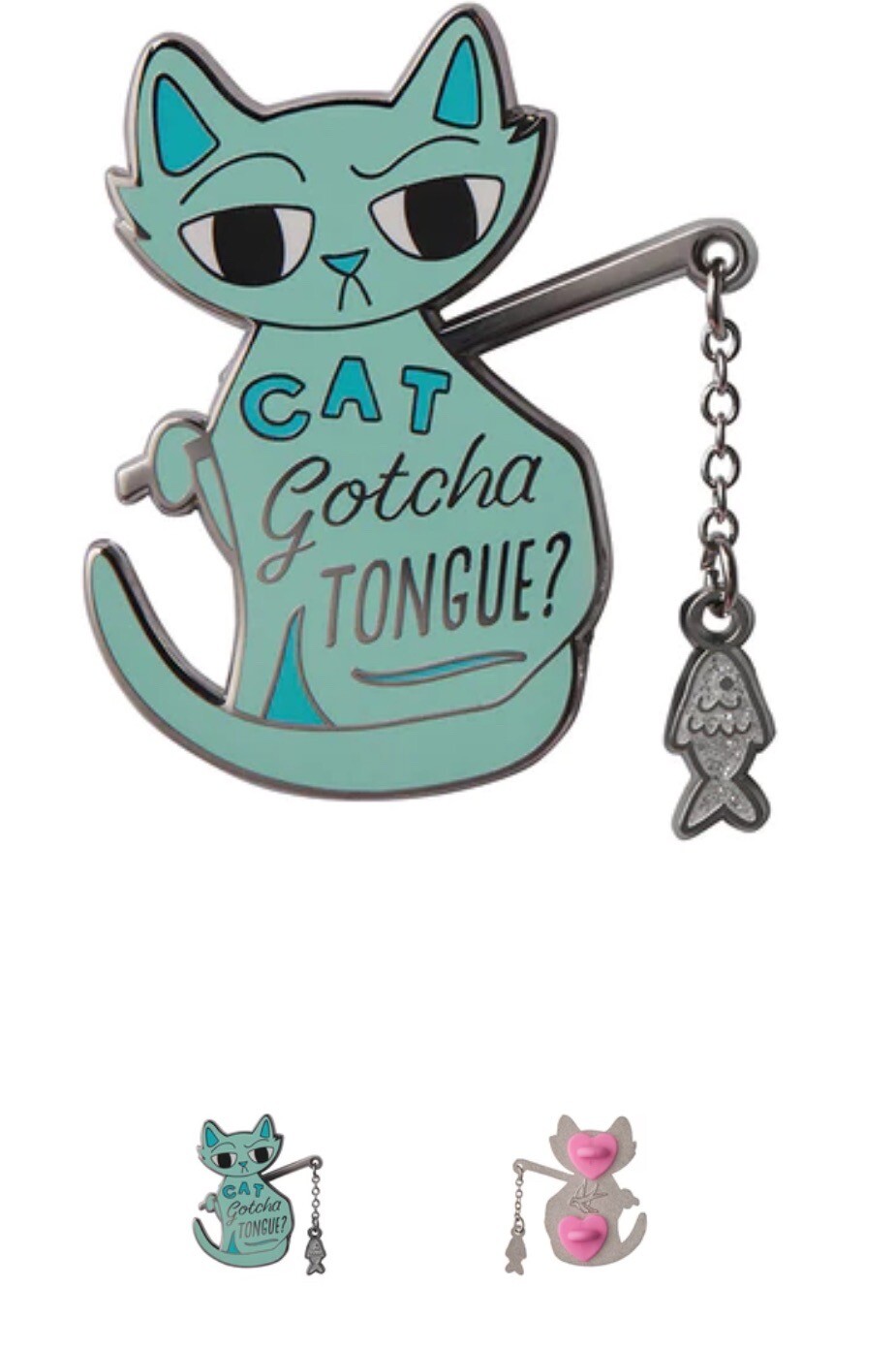ERSTWILDER BY LIZ HARRY CAT GOTCHA TONGUE? ENAMEL PIN