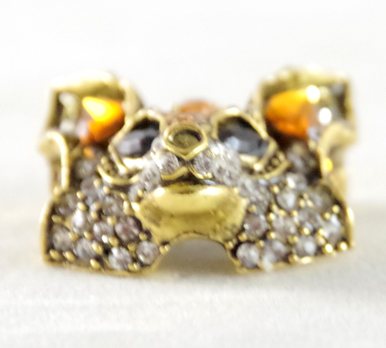MINI 1 1/8″ NWOT DESIGNER STYLE DIMENSIONAL CRYSTAL RHINESTONE FOX HEAD BROOCH