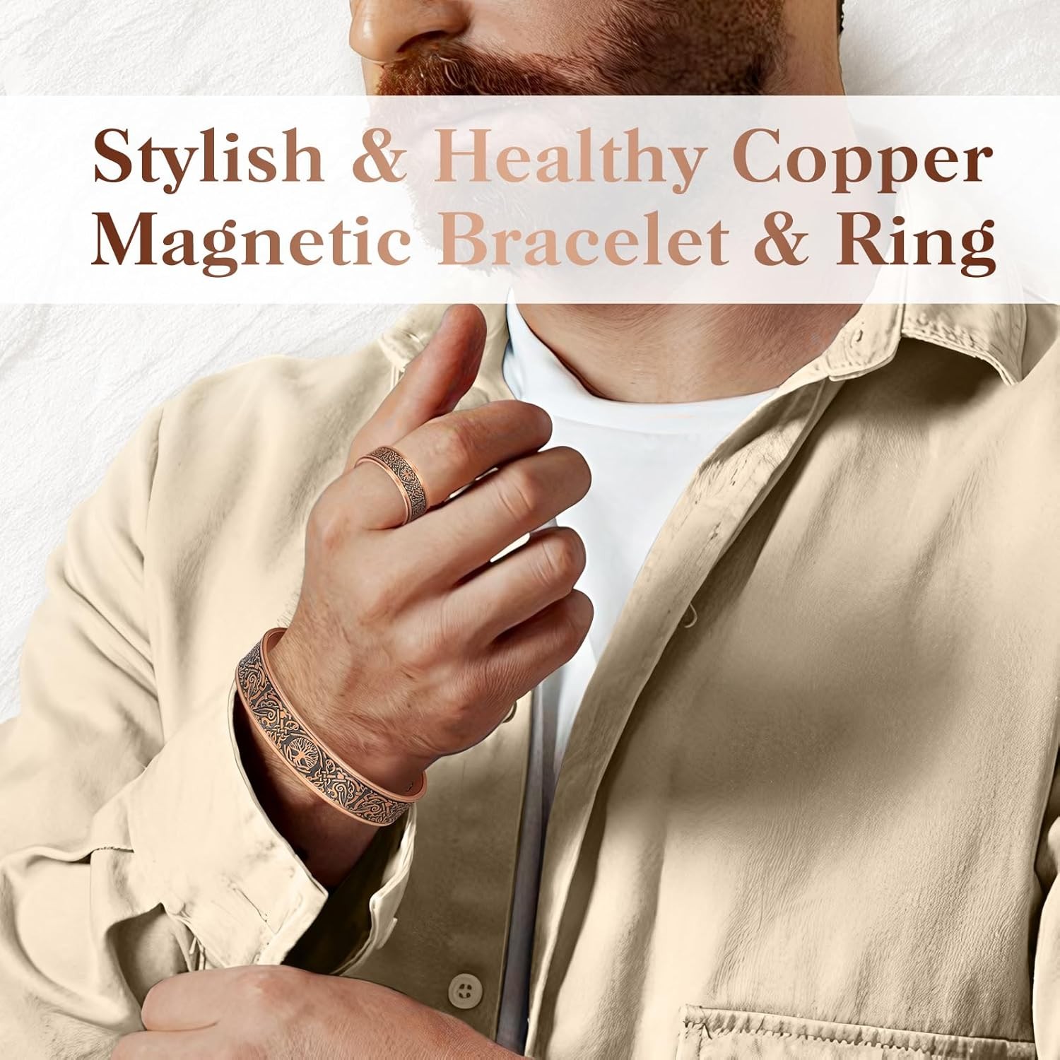 Mahnco Copper Bracelet for Men & Women, 9X Strength Magnetic Bracelets & Lymphat