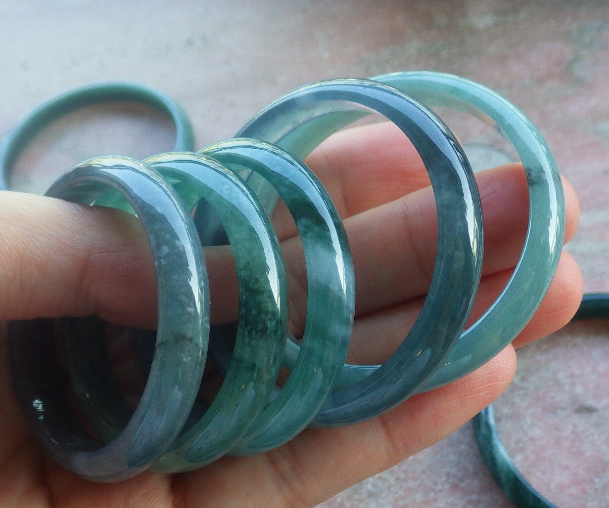 1 piece Green 100% Natural A JADE Jadeite Baby Child Bangle 36-49mm 701416