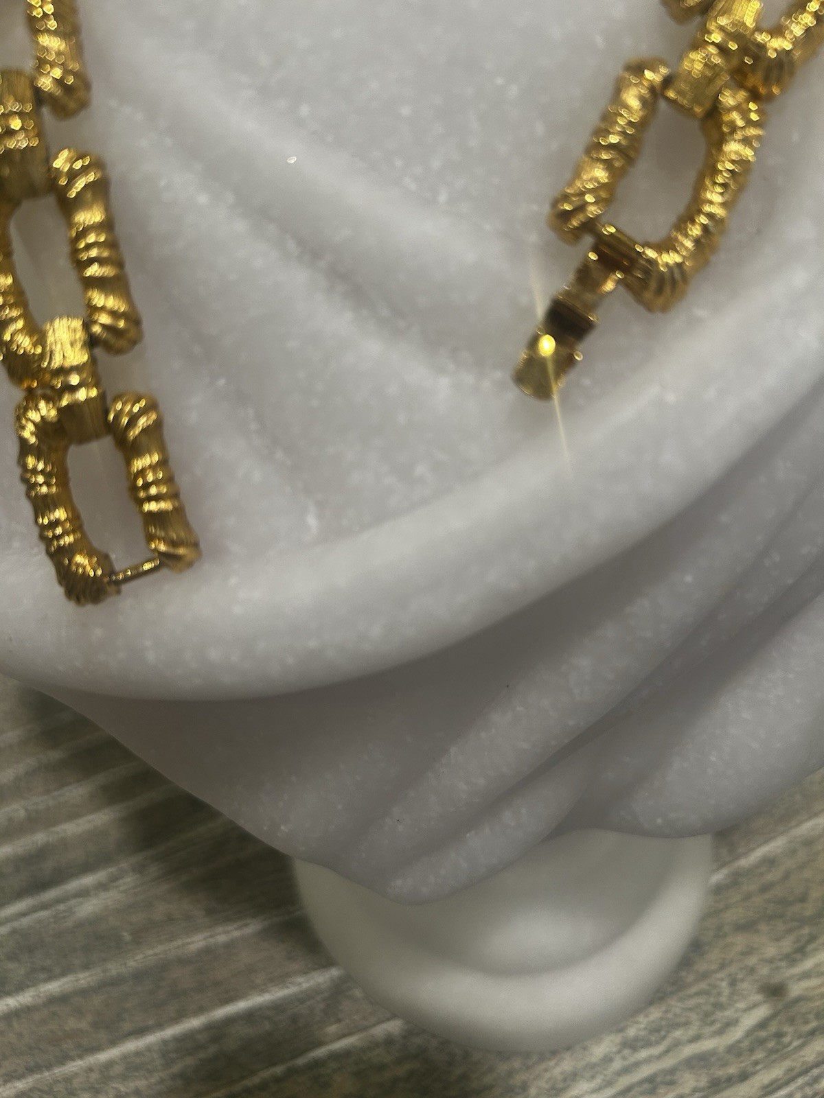Vintage Gold Bamboo Statement Choker Necklace Heavyweight Unique 1970’s