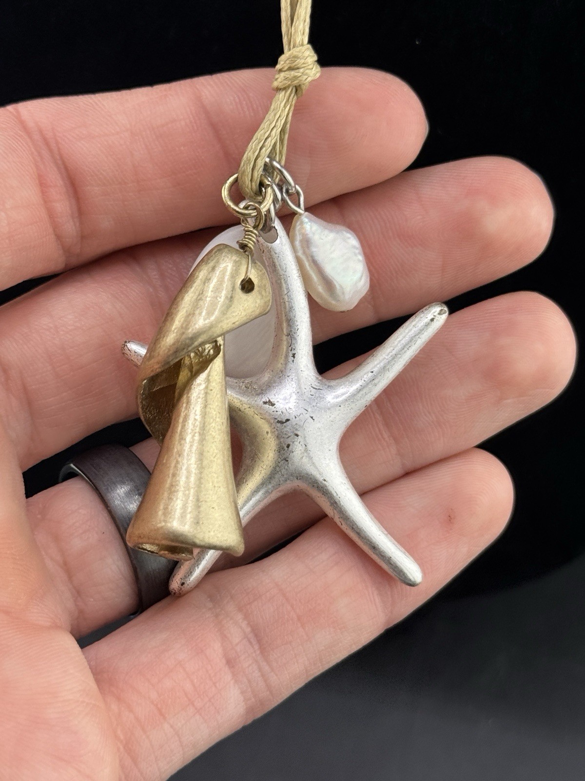 J. Jill~**2 TONE BEACH GEMS PENDANT NECKLACE** See Pics