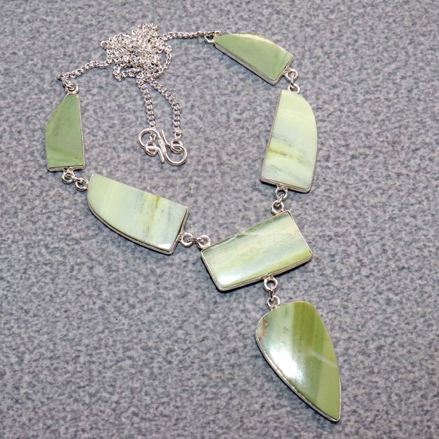 925 Silver Plated Larsonite Necklace 18″ Party Wear Jewelry Christmas Vibes GW
