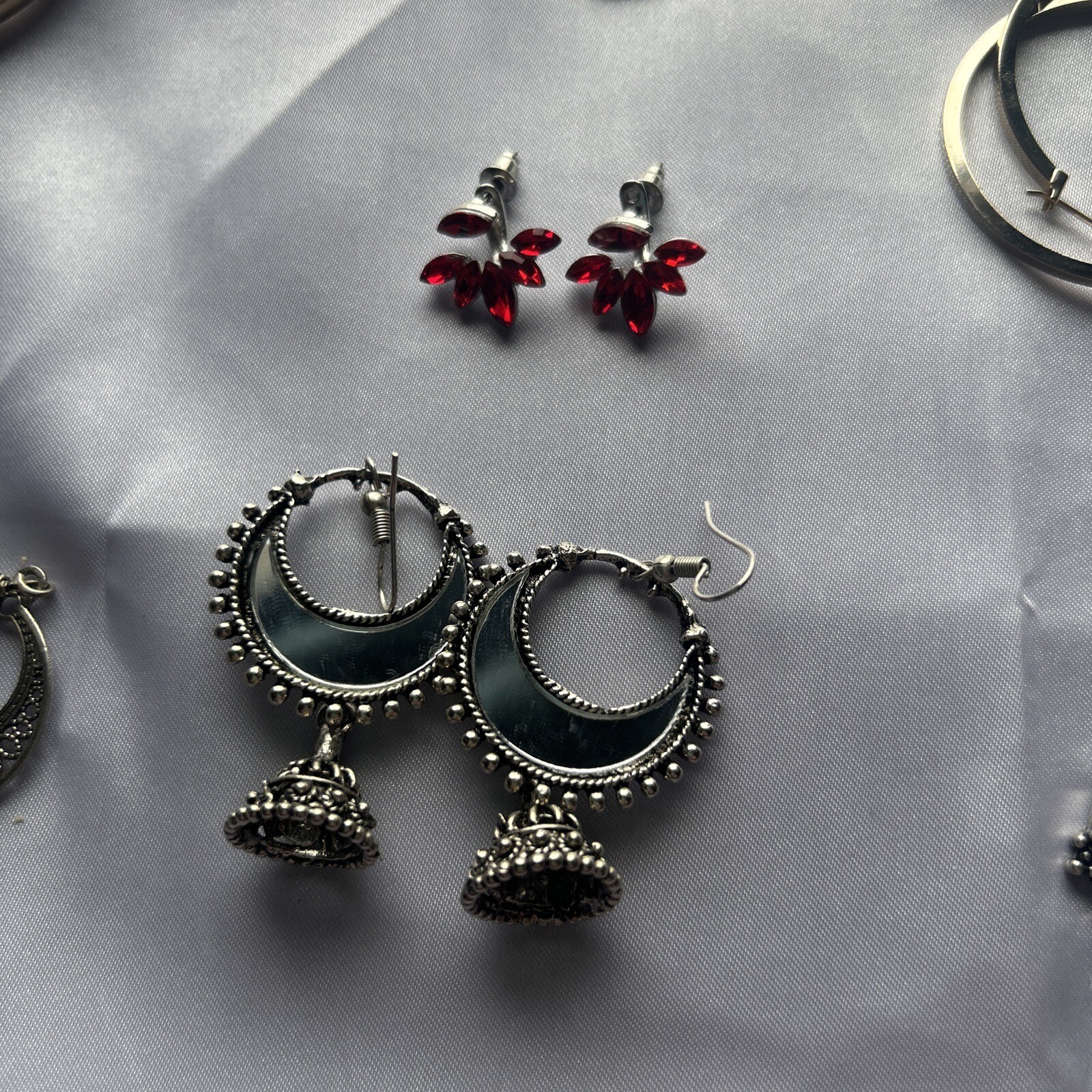 Lot of Women’s Earrings 9 Pairs of Mix Hoop Dangle and Post Earrings