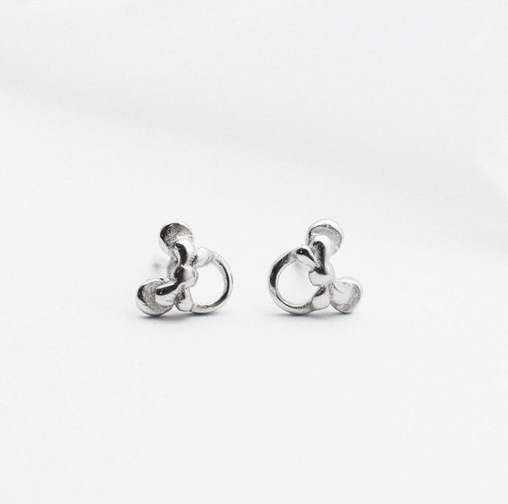 925 Sterling Silver 5mm Tiny Mickey Minnie Mouse Stud Earrings Gift Box PE25