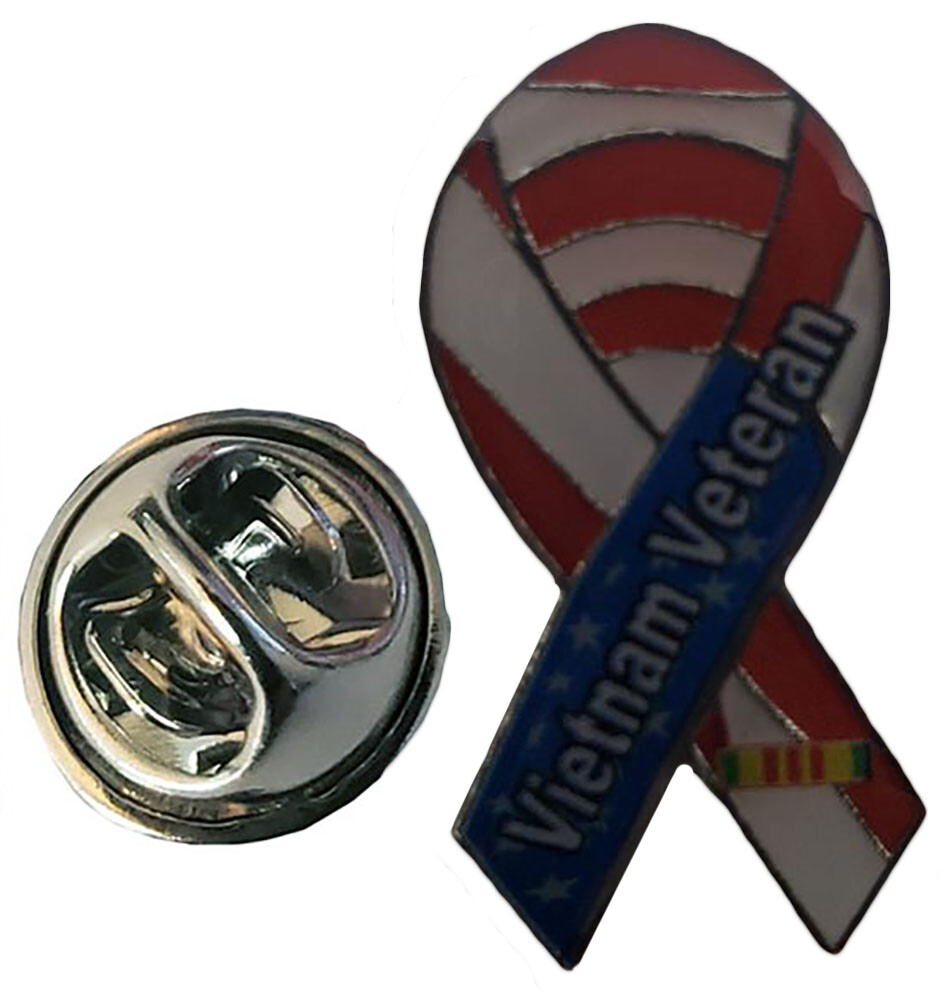 Vietnam Veteran Awareness USA Ribbon Hat Cap Lapel Pin