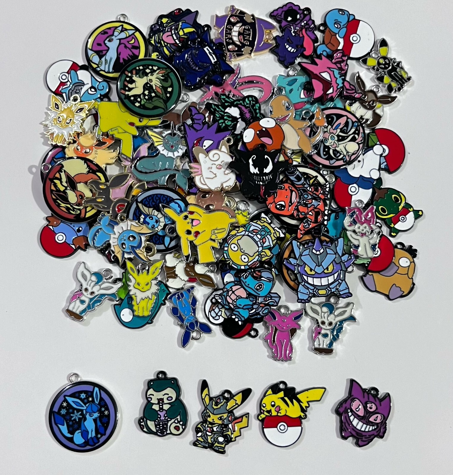 lot 100Pcs cartoon Anime mix Charm earring necklace Pendant DIY Jewelry Making