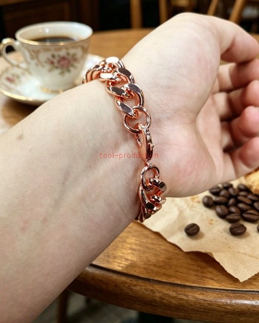 Solid Copper 5/8 of an inch wide – Men’s 9 Inch Link Bracelet CB639G. 100%