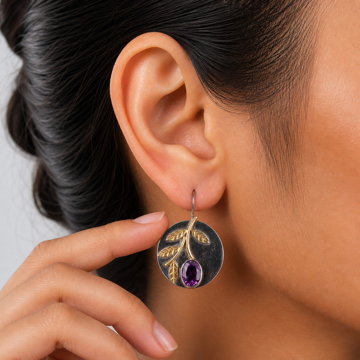 African Amethyst Gemstone Earrings 925 Silver Handmade Jewelry For Wadding Gifts