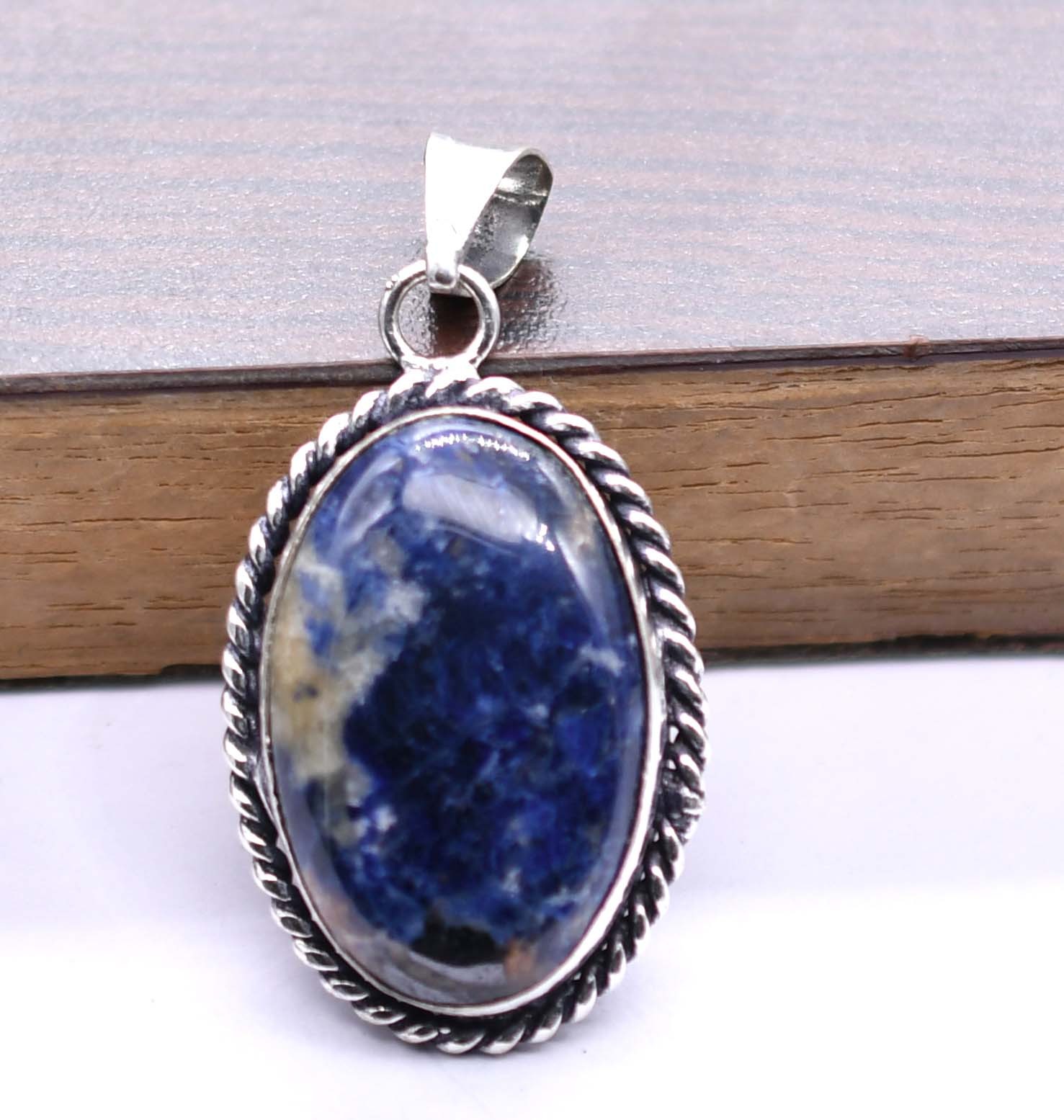 Sodalite Gemstone Ethnic Handmade Pendant Jewelry 1.75″ P 5311