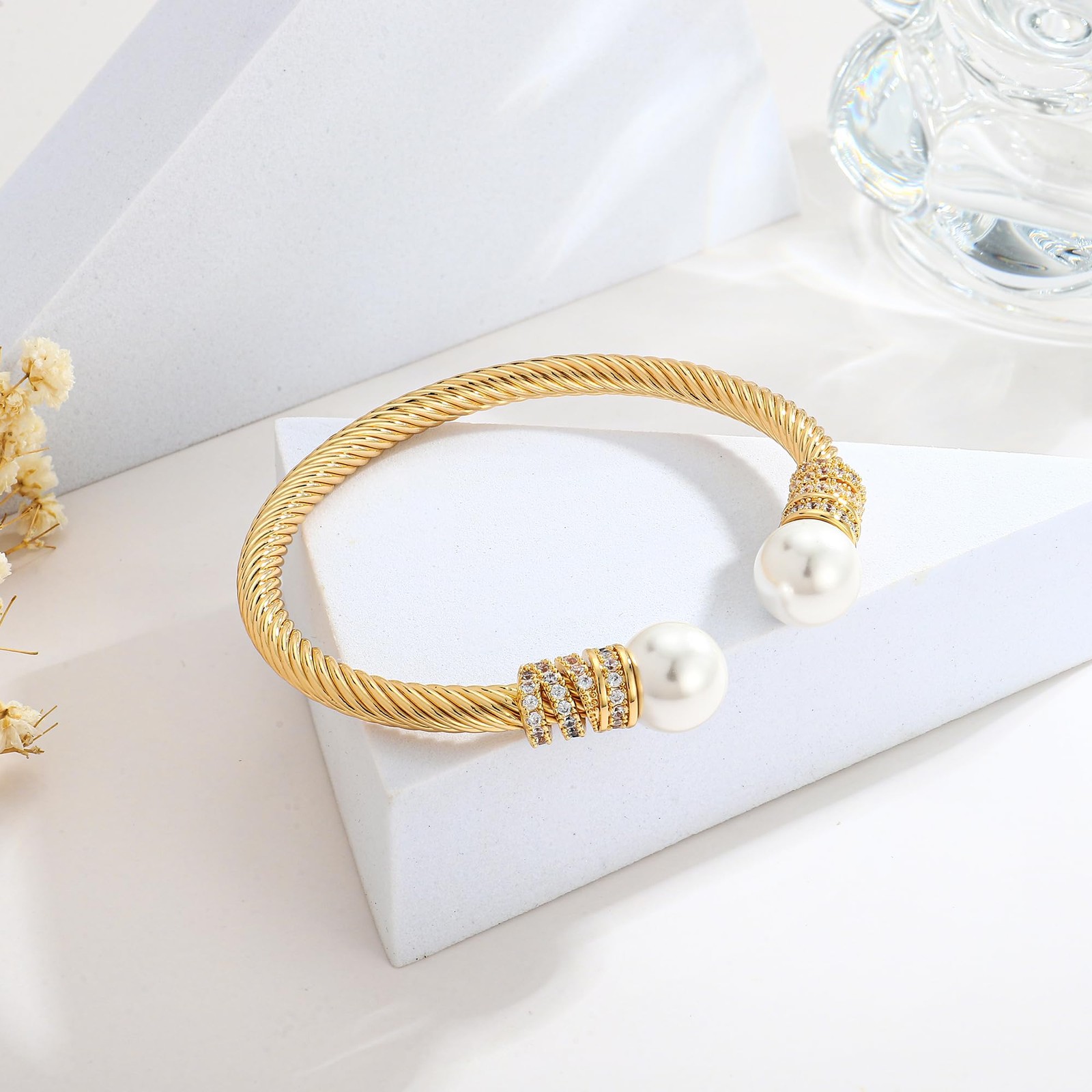 Gold Cable Wire Cuff Bracelet for Stainless Steel Open Cuff Bangle Bracelets …