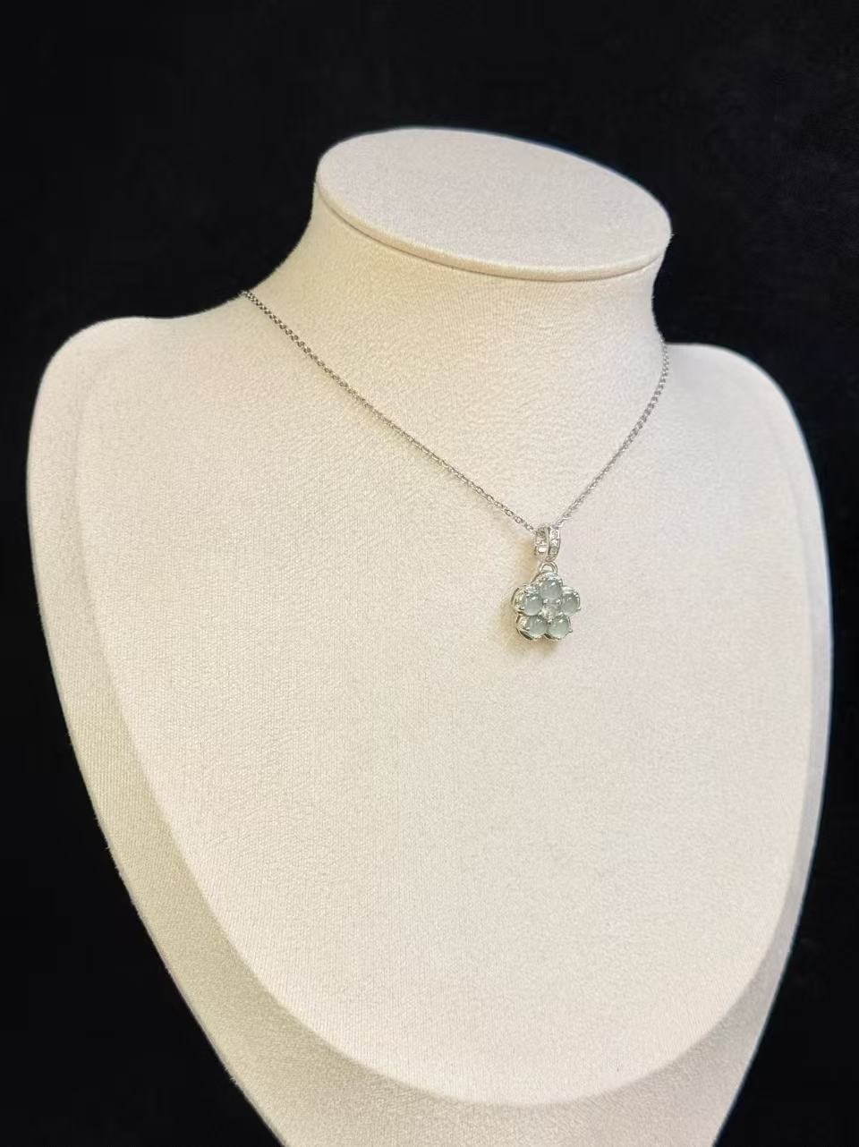 Natural sky blue jadeite pendant