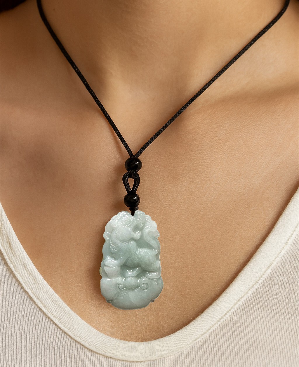 Feng Shui Handmade Chinese Zodiac Tiger Pendant Necklace for Good Luck