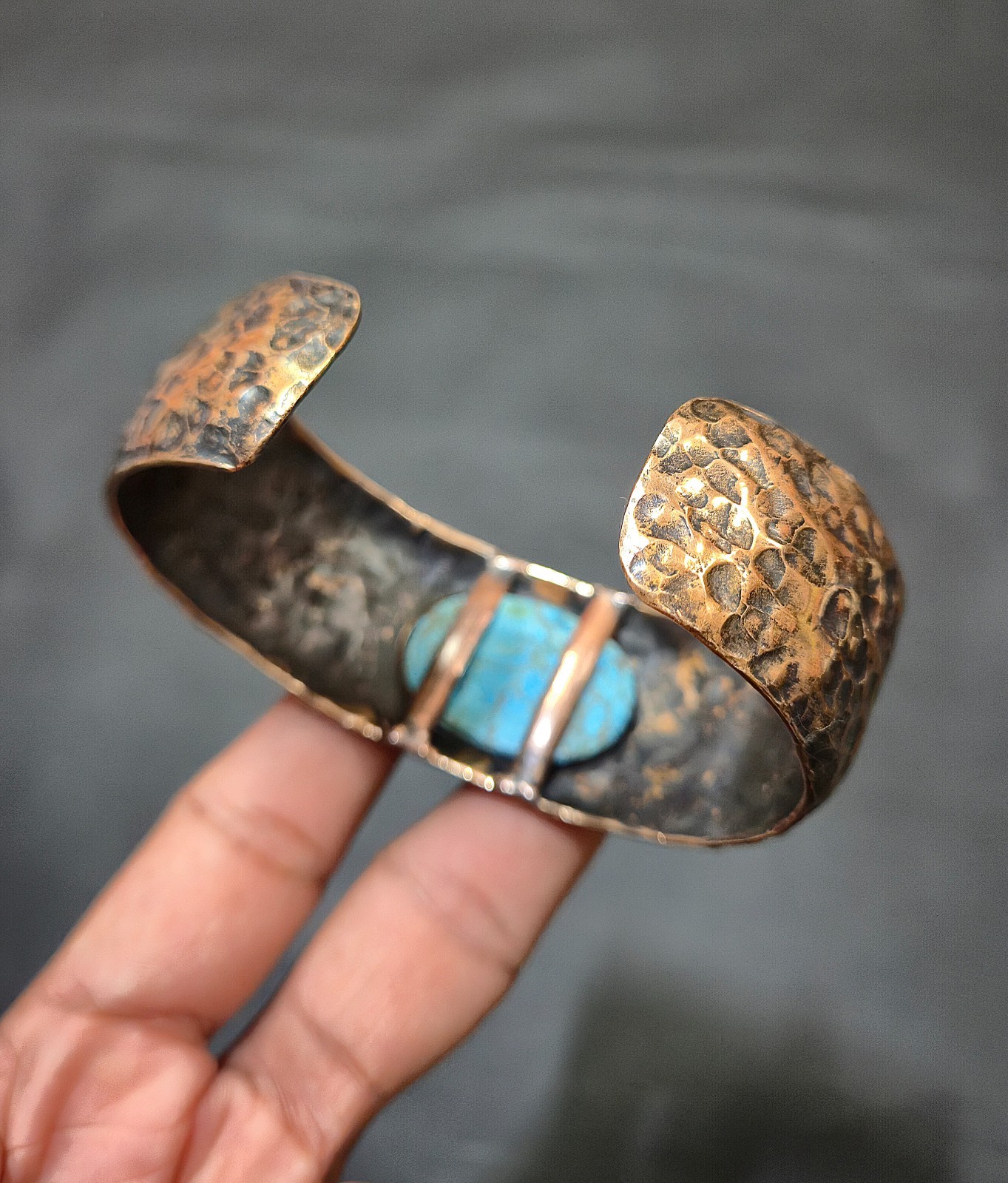 Tibetan Turquoise Copper Wire Wrapped Bangle Adjustable Cuff Gift Bangle
