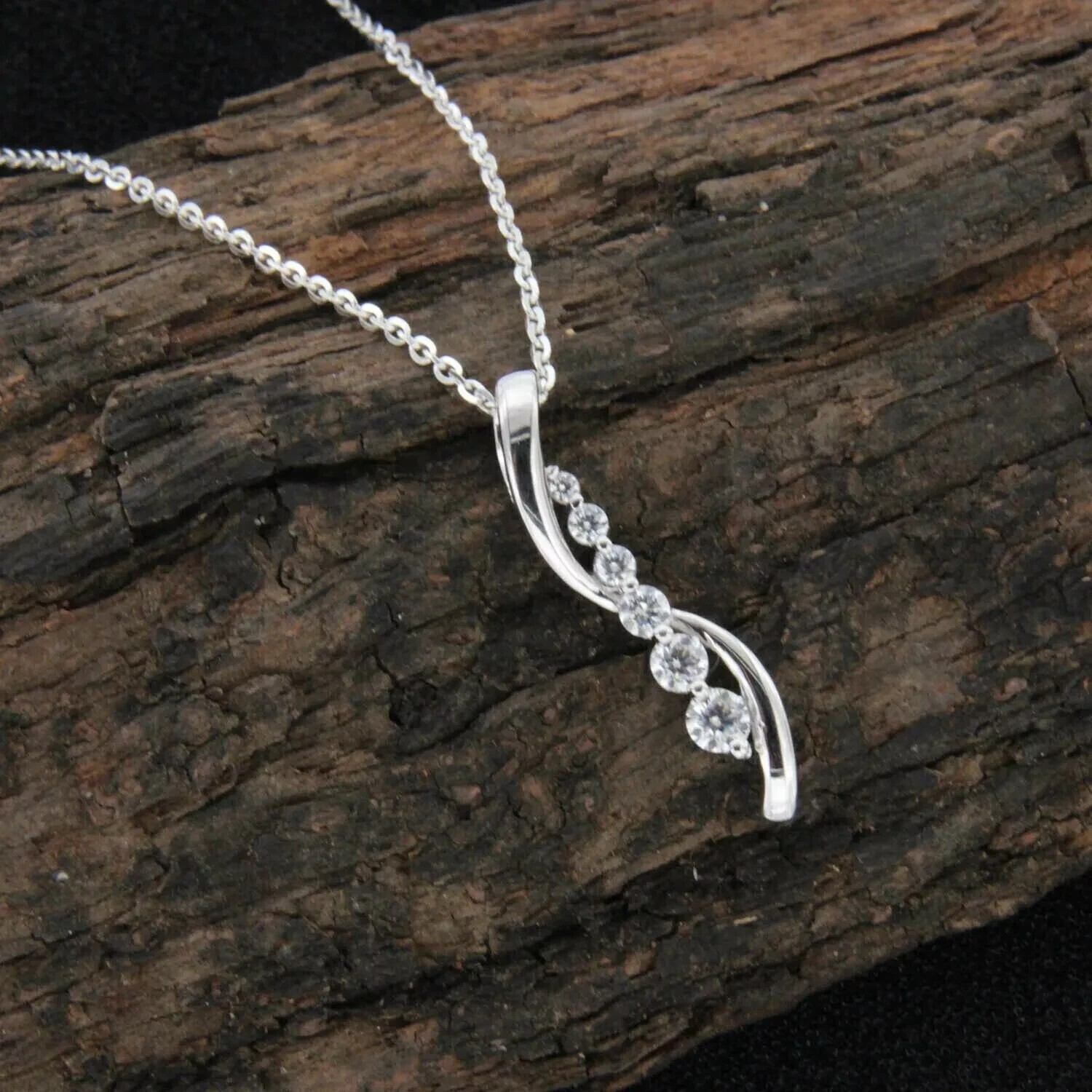 Round Cut Simulated Diamond Women’s Charm Pendant 14k White Gold Plated