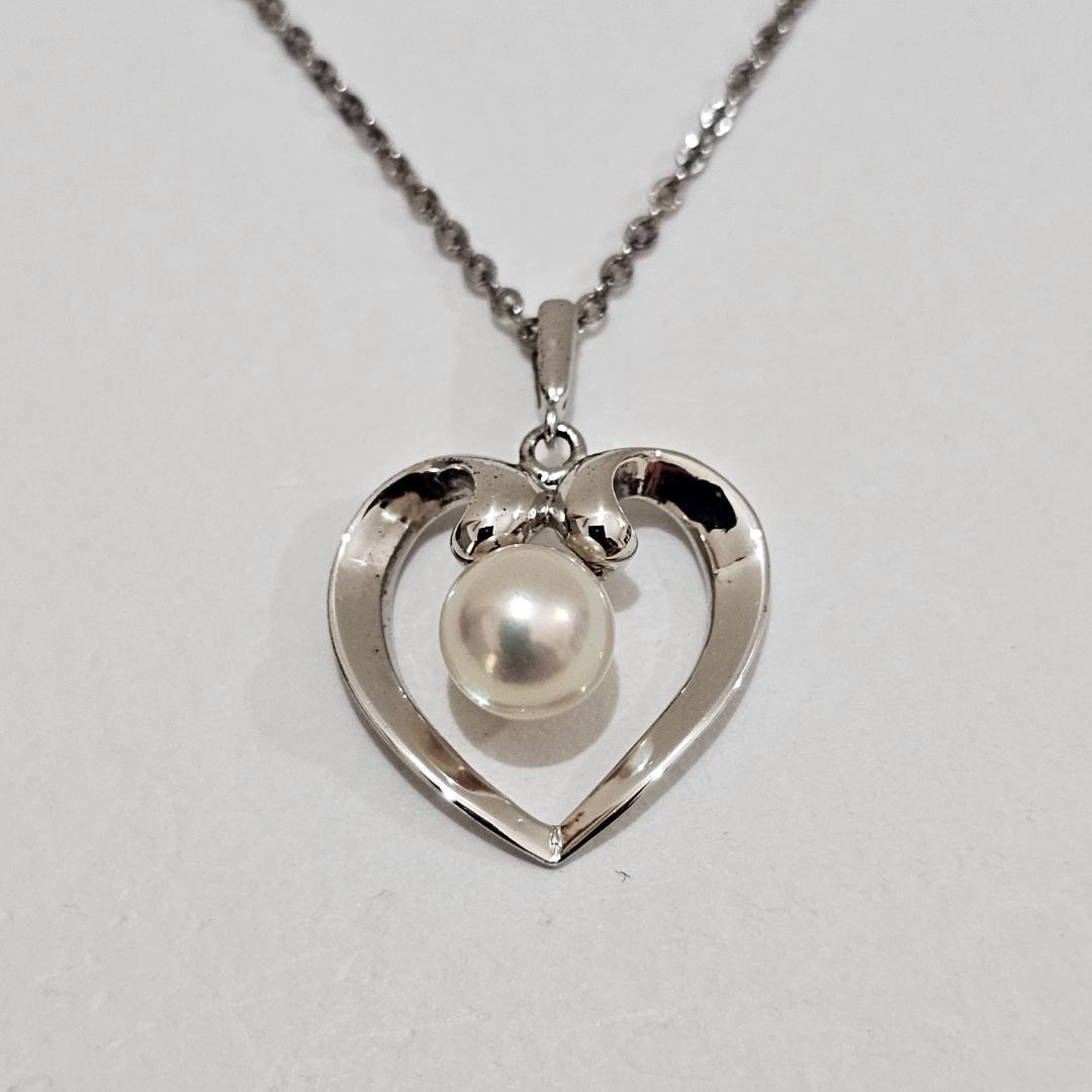 Mikimoto 6.1mm Pearl Necklace 40cm Sterling Silver 925 Pendant Gift Jewelry