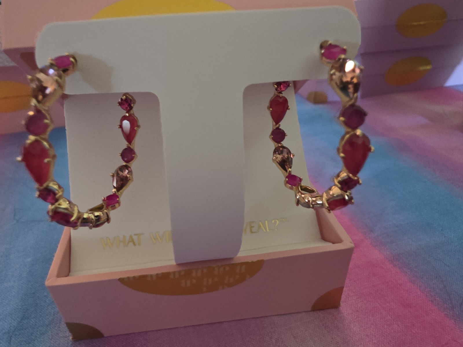Ring Bomb Party Jewel Candy Earrings ER99130 “Haute Depature” Gold/Rio Heat