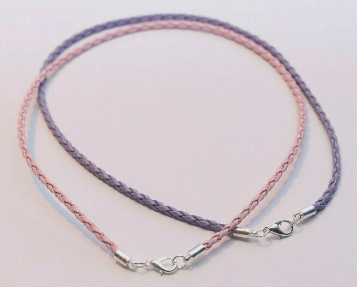Leather Braided Faux Surfer Necklace 3mm Surfer Necklace with Lobster Clasp