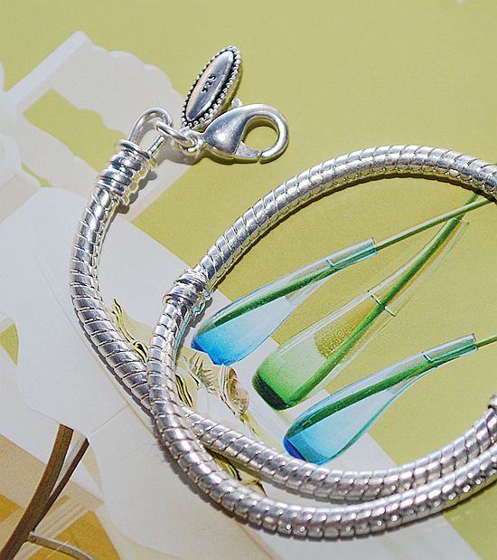 8.5 INCH SILVER BRACELET LOBSTER CLASP SNAP CLOSURE FOR EUROPEAN BEAD/CHARM L8.5