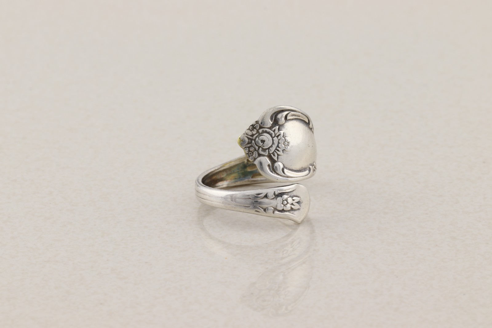 Silver Plated Spoon Ring Size 9 Adjustable Rogers Oneida