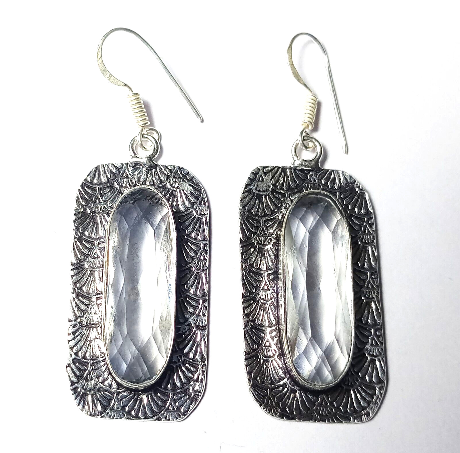 Hydro White Crystal Gemstone Handmade Earring Jewelry Earring Size 1.5 Inches