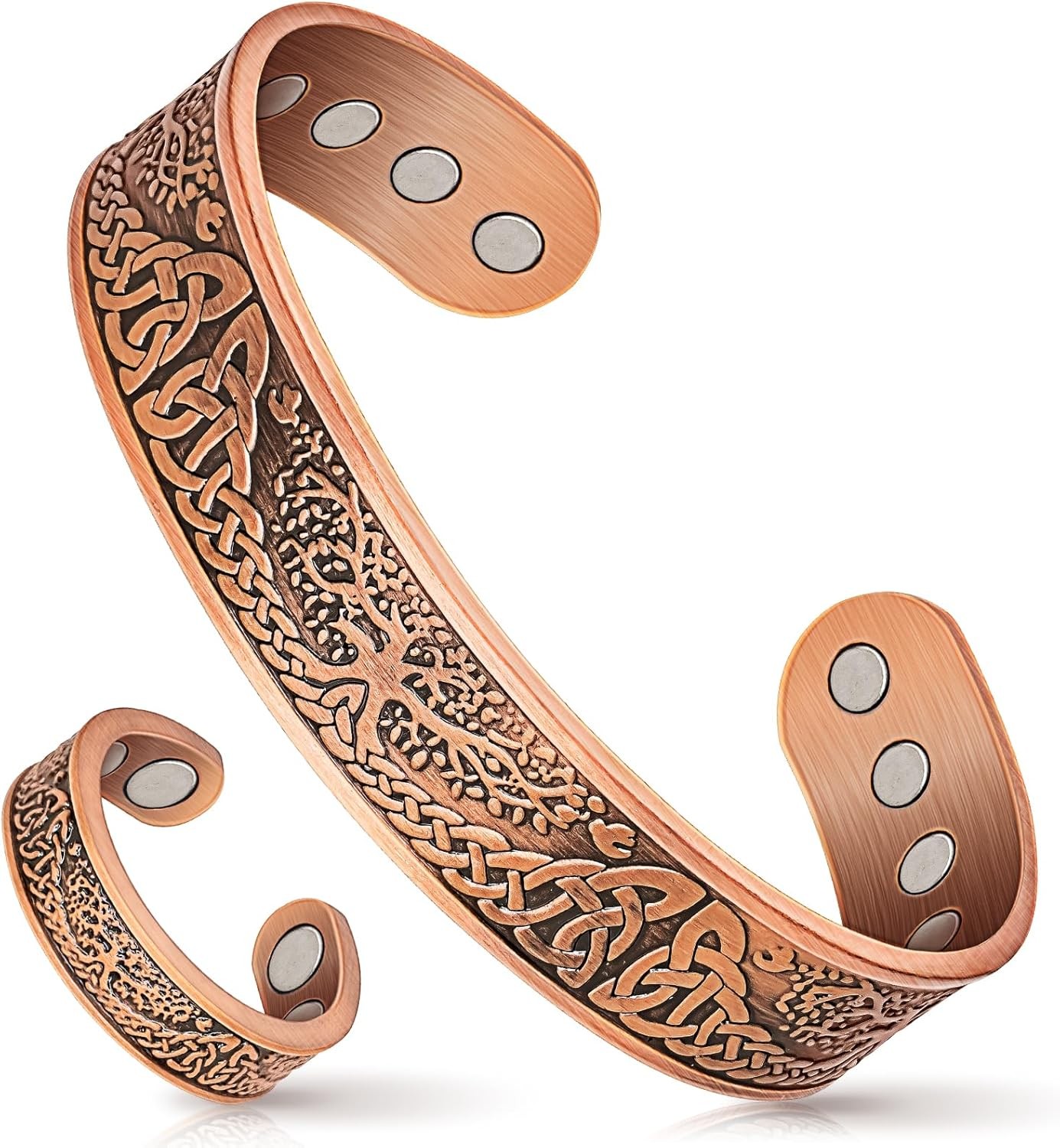 Mahnco Copper Bracelet for Men & Women,12X Strength Magnetic Bracelets & Lymphat
