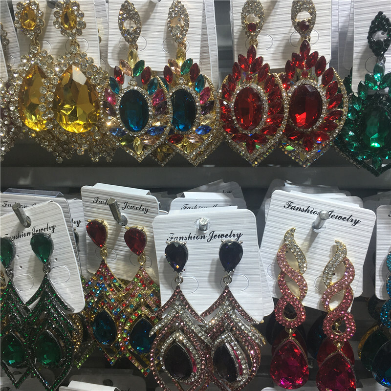 Wholesale12 Pairs Mixed Style Women Luxury Crystal Statement Drop Earrings Party