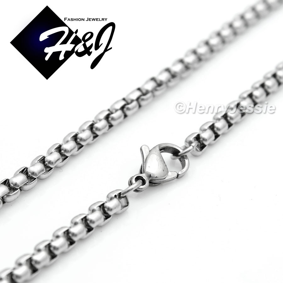 30″MEN Stainless Steel 2mm Silver Smooth Box Chain Necklace Cross Pendant*SP