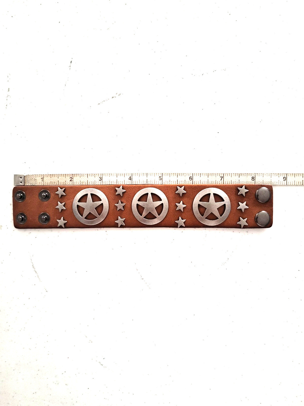 Punk Rock Biker Taxas star Bracelet Wristband BROWN