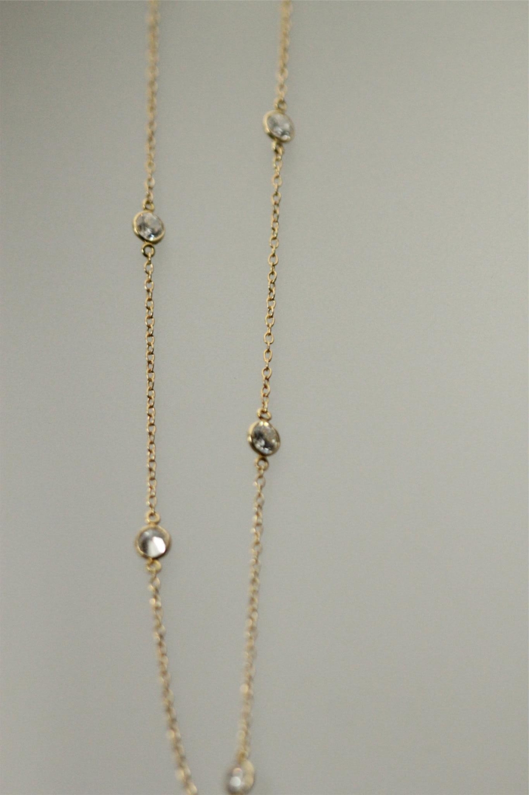 Station CZ 14K Yellow Gold 18″ Long Cable Chain Necklace 2.7 Grams (NEC5366)