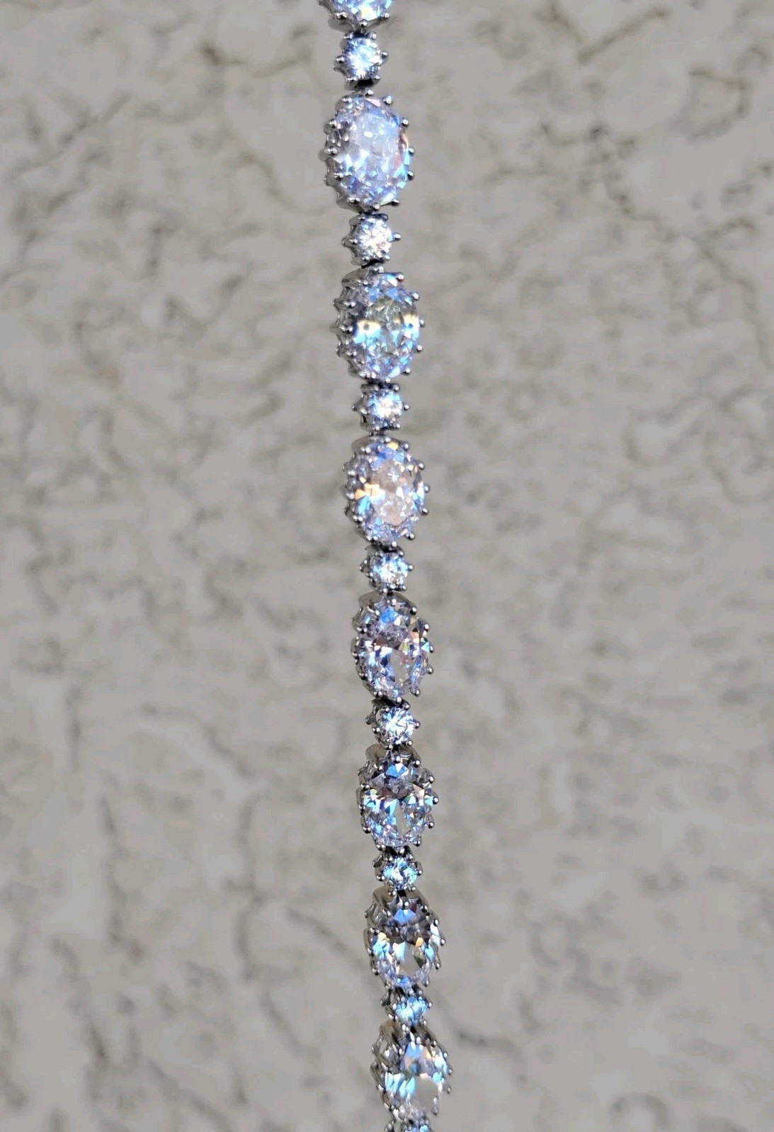 New Stauer “DiamondAura” Oval & Round CZ Brilliant Bracelet, Sterling, 7.5″ Fit