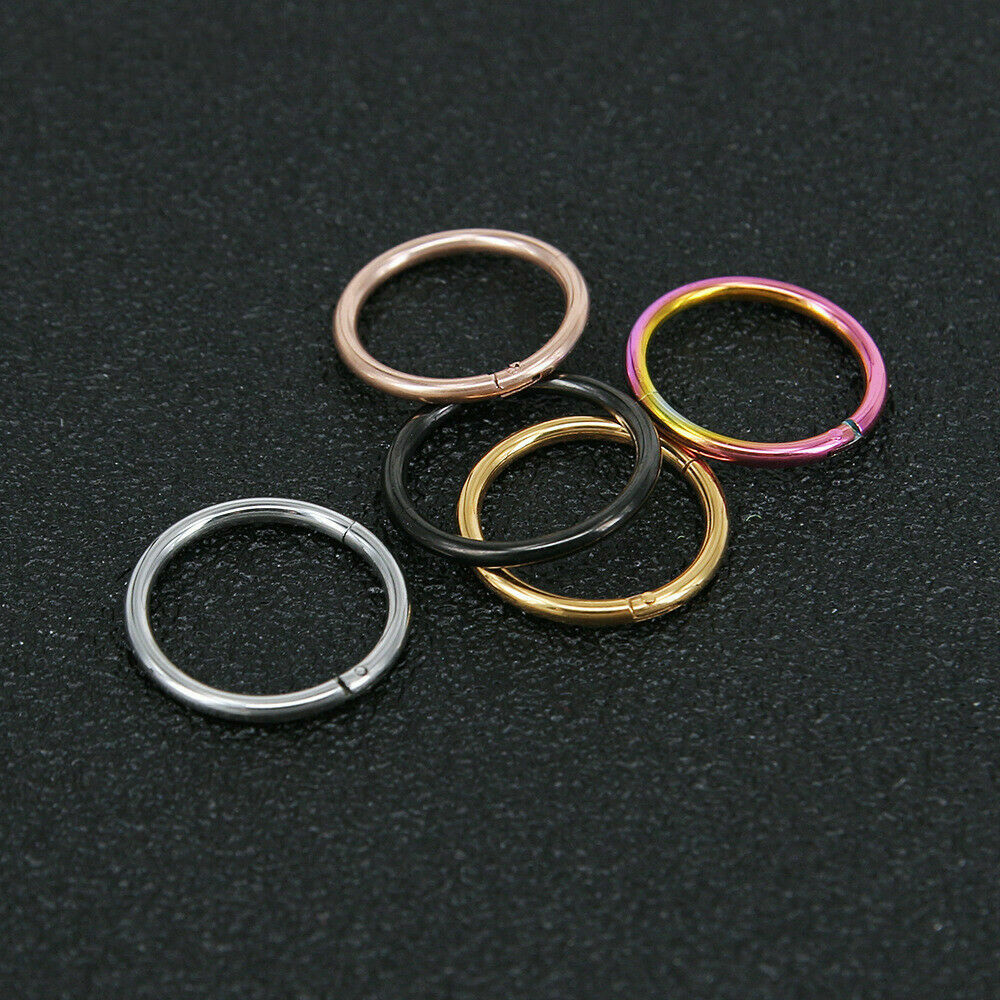 Surgical Steel Hinged Segment Hoop Ring Sleeper Lip Ear Nose Body Piercing 1PC