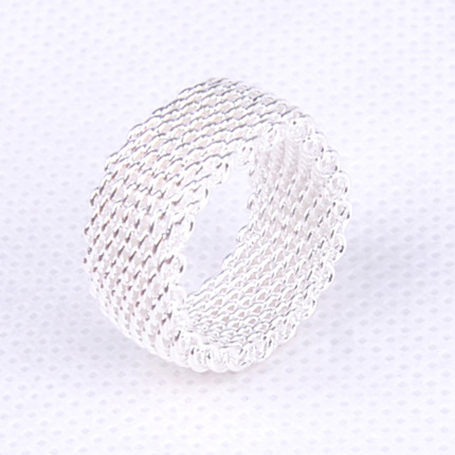 Unisex 925 Sterling Silver Somerset Mesh Chain Linked Band Ring Size 3 -11 H022