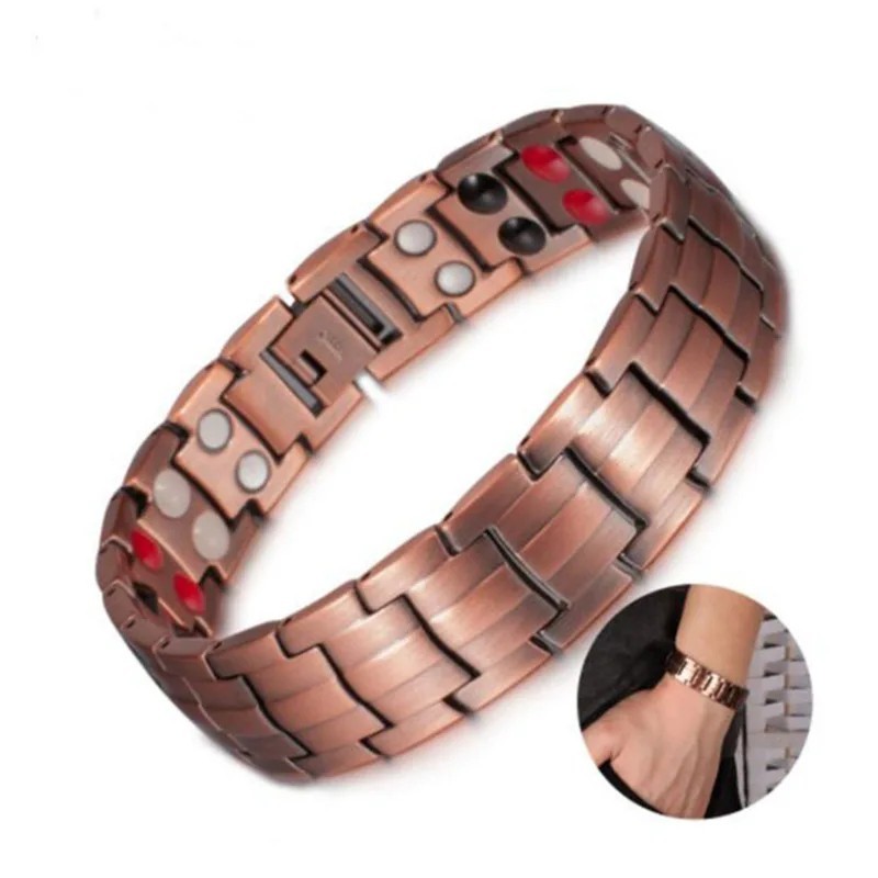 Pulsera magnética de cobre puro para hombres y mujeres Energy Arthritis Pain Va