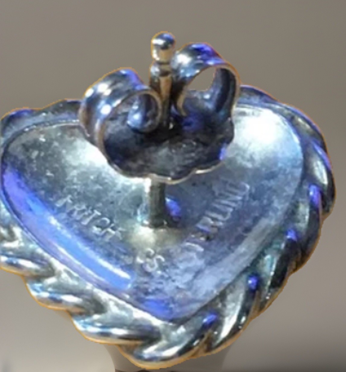 Fritch Brothers 1/2” Heart Rope Edge Post & Friction Back Earrings