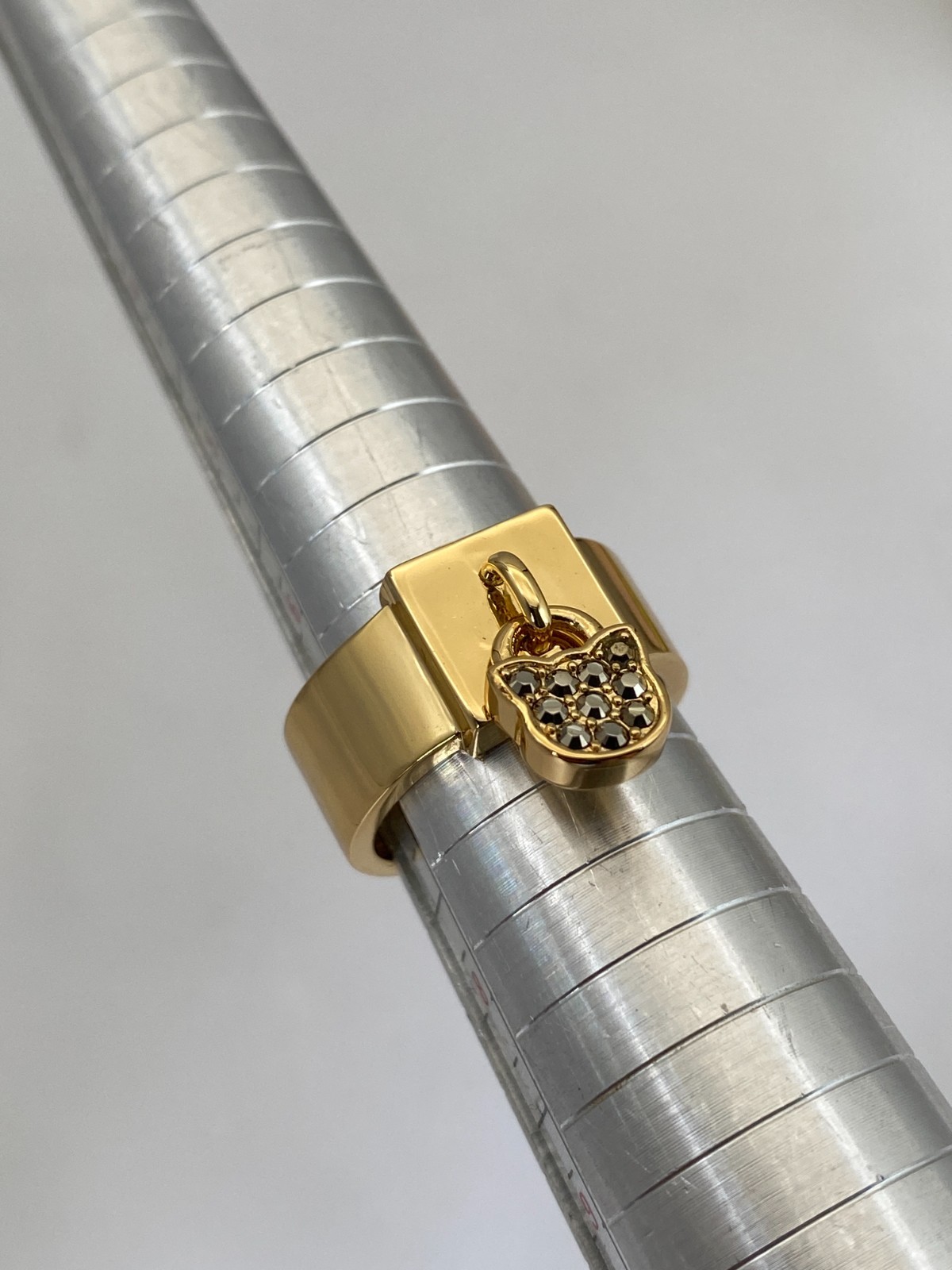 Karl Lagerfeld Choupette Lock Ring with Crystal from Swarovski – size medium