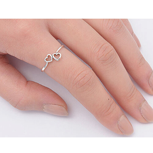 Kids Love Heart Midi Knuckle Thumb Ring 925 Sterling Silver Band Size 2 to 10