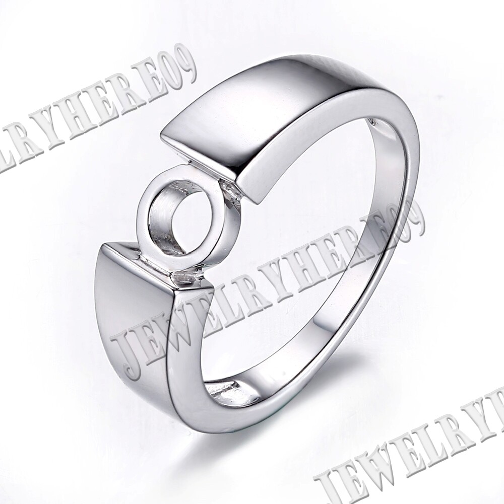 Wedding Fashion 6.5MM Round Tension Setting Solid Semi Mount Ring Silver 925