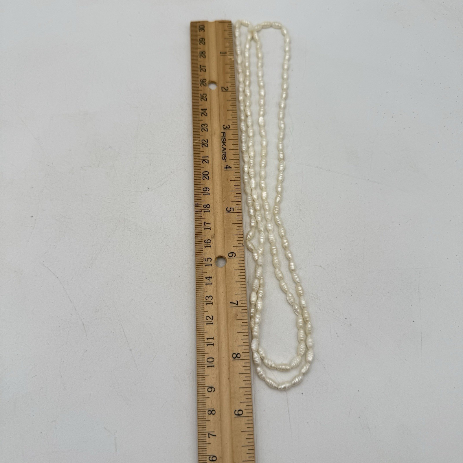 Lot Of 3 Faux Pearl Cloisonné Rice Pearl Smoky Quartz Necklaces Varied Sizes