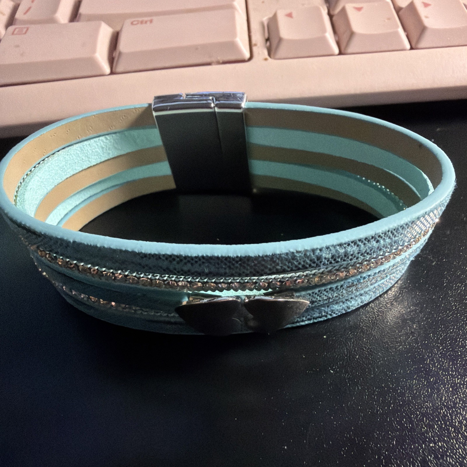 Ryze Magnetic Closure Cuff Multi Leather Beaded Bracelet