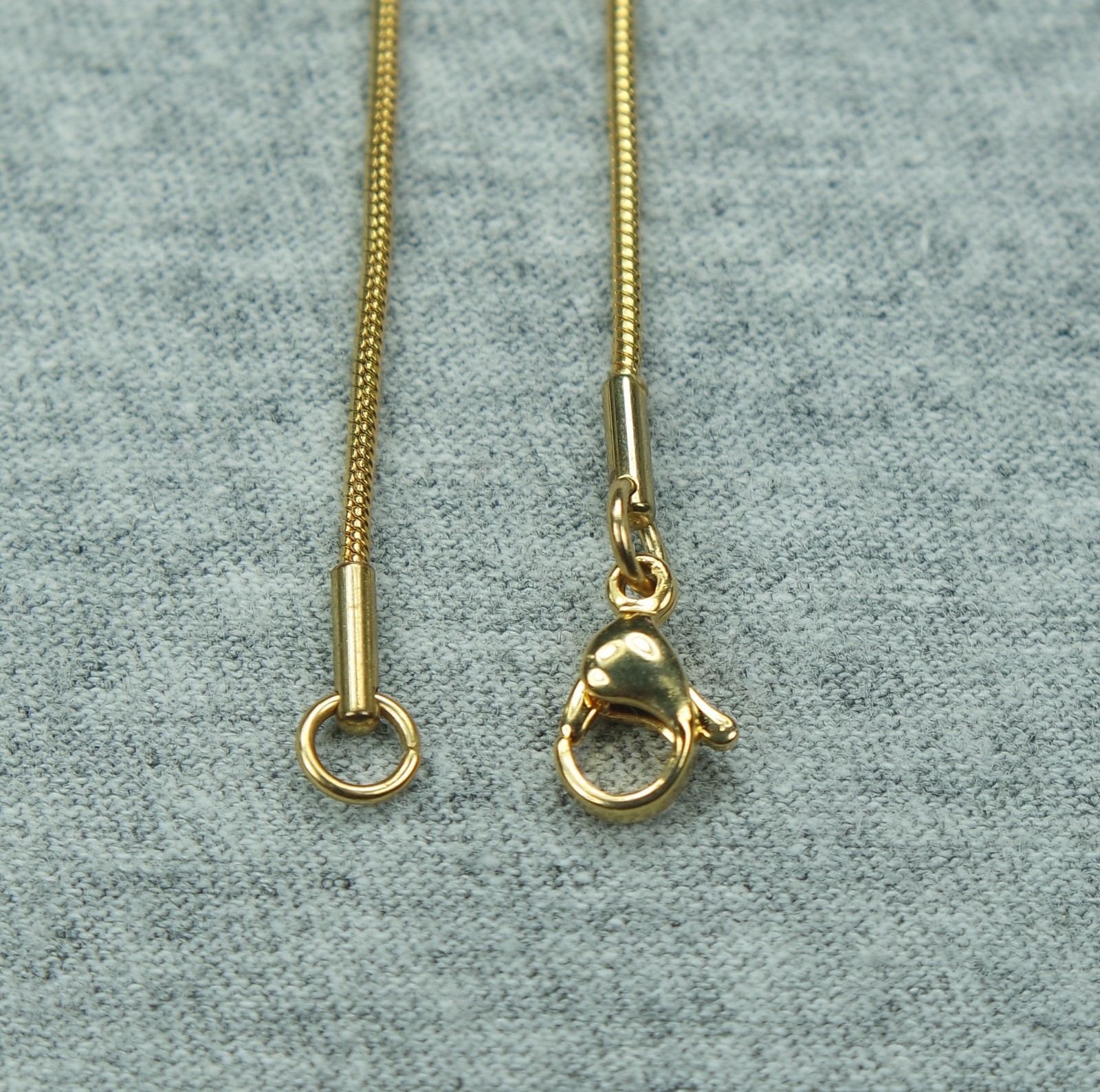 Snake Chain Gold Plated Stainless Steel 1.2mm Round any Length Made to Order