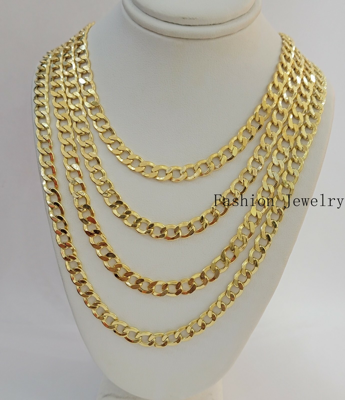 10k Gold Cuban Link Chain Necklace 6.5mm 20″ 22″ 24″ 26″ 28″ REAL 10kt Yellow Gd