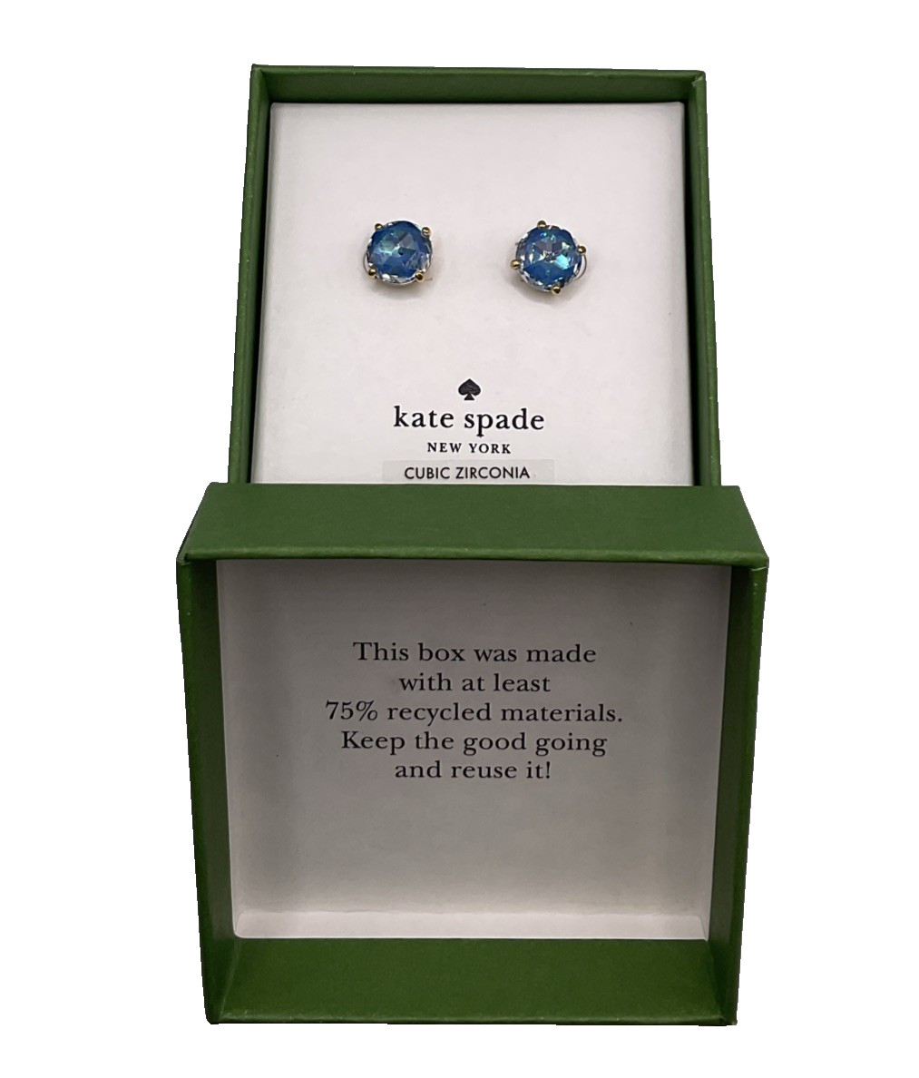 Kate Spade Studs Bright Ideas Blue Sapphire Prong Stud Earrings Jewelry Gift NEW