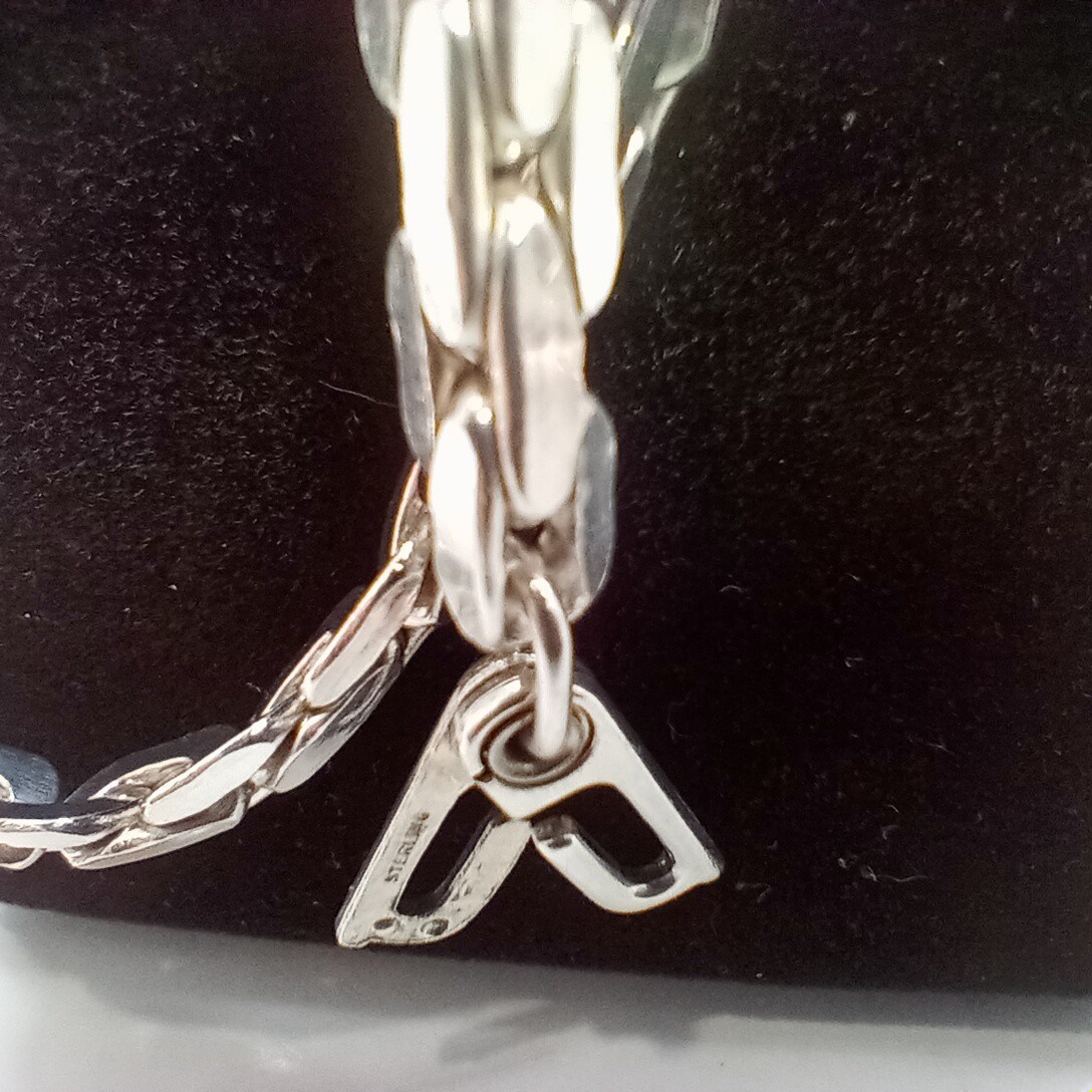 Sterling Silver 925 S Link 3-D Necklace 17.5″ Heavy